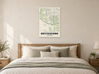 Bottesford Street Map Poster at A1, as a poster, above a bed