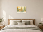 Bradford City Hall Riso-inspired Poster at A2, as a poster, above a bed