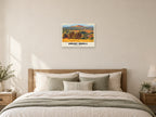 Brent Knoll (hill) Retro Railway Poster at A2, as a poster, above a bed
