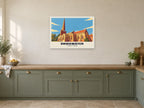 St Mary's Church, Bridgwater Poster at A1, in a white frame, in a kitchen