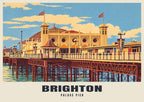 Palace Pier, Brighton poster in the Retro Railway style