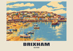 Brixham Retro Railway art print with BRIXHAM and DEVON name band