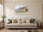 The Seafront, Budleigh Salterton Poster at A1, in a natural wood frame, in a sitting room