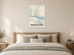 Burnham-on-Crouch Street Map Poster at A1, as a poster, above a bed