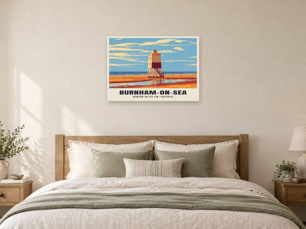Burnham-on-Sea Low Lighthouse Poster at A1, as a poster, above a bed