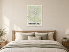 Bydgoszcz Street Map Poster at A1, as a poster, above a bed