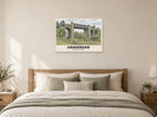 Cadishead Viaduct Poster at A1, as a poster, above a bed