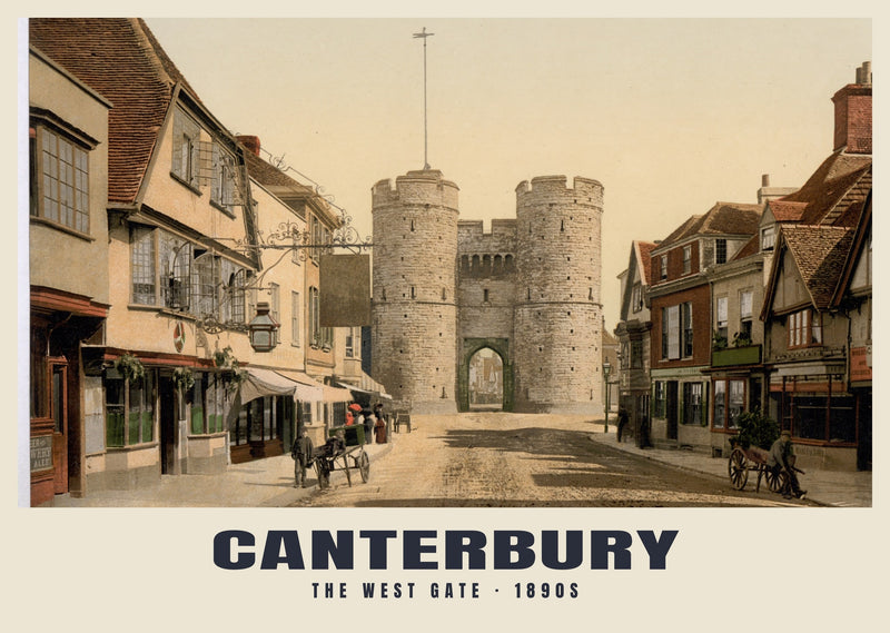 The West Gate, Canterbury, c. 1890–1900 Heritage Print