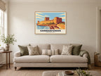 Carrickfergus Castle Poster at A1, in a natural wood frame, in a sitting room