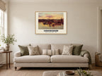 Sunset on the river, Caversham, 1903 Heritage Print at A1, in a natural wood frame, in a sitting room