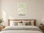 Checkendon Street Map Poster at A1, as a poster, above a bed