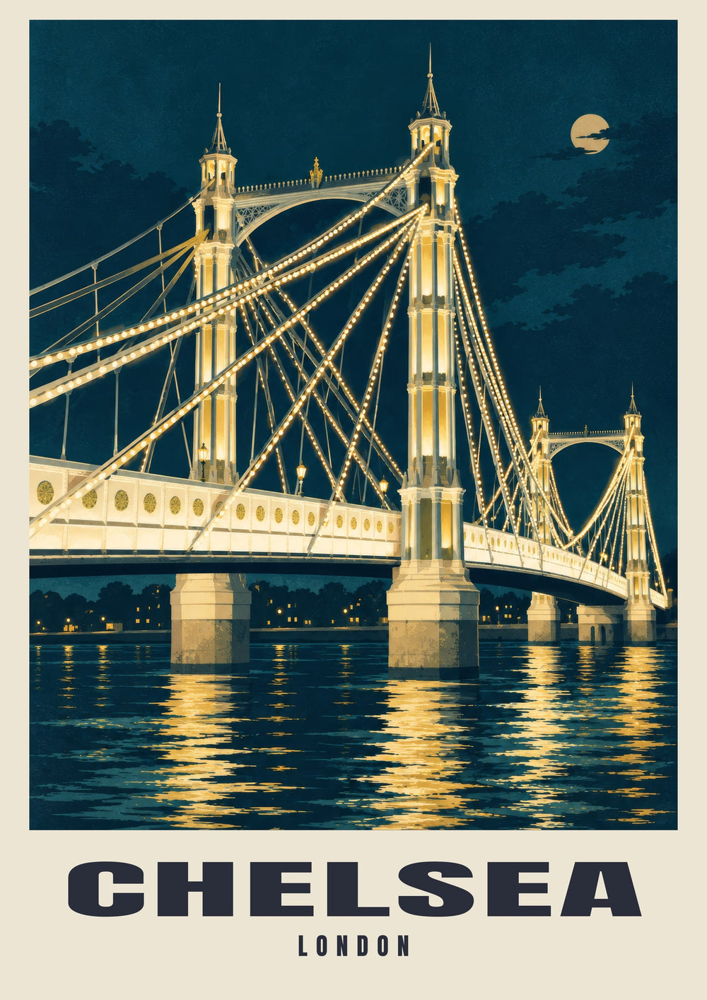 Albert Bridge, Chelsea Poster