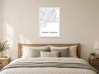 Cherry Hinton Village Centre Street Map Poster at A1, as a poster, above a bed
