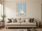 Chioggia Street Map Poster at A1, in a natural wood frame, in a sitting room
