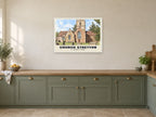 St Laurence’s Church, Church Stretton Poster at A1, in a white frame, in a kitchen