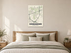Churchdown Street Map Poster at A1, as a poster, above a bed
