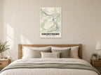 Coedffranc Street Map Poster at A1, as a poster, above a bed