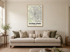 Colorado Springs Street Map Poster at A1, in a natural wood frame, in a sitting room