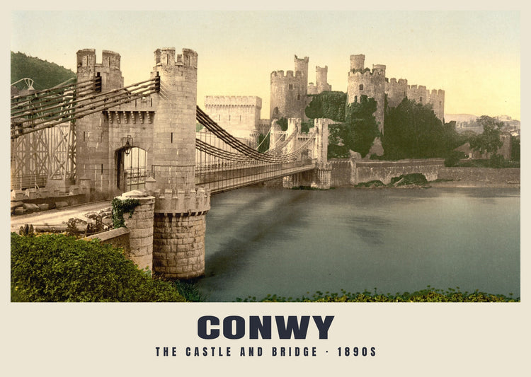 The Castle and Bridge, Conwy, c. 1890–1900 Heritage Print