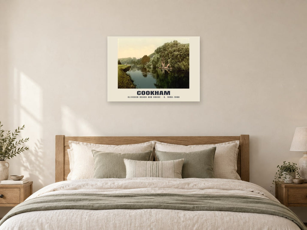 Cliveden Reach and House, Cookham, c. 1890–1900 Heritage Print at A1, as a poster, above a bed