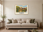 Cookham Poster — Holy Trinity Church at A1, in a natural wood frame, in a sitting room