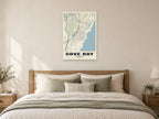 Cove Bay Street Map Poster at A1, as a poster, above a bed
