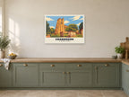 St Dunstan’s Church, Cranbrook Poster at A1, in a white frame, in a kitchen