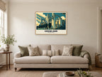 Crowland Abbey Poster at A1, in a natural wood frame, in a sitting room