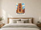 Croydon Minster Poster at A1, as a poster, above a bed