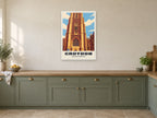 Croydon Minster Poster at A1, in a white frame, in a kitchen