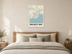 Dalgety Bay Street Map Poster at A1, as a poster, above a bed