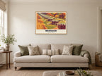Caen Hill Locks, Devizes Poster at A1, in a natural wood frame, in a sitting room