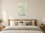 Dillenburg Street Map Poster at A1, as a poster, above a bed