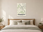 Dodworth Street Map Poster at A1, as a poster, above a bed