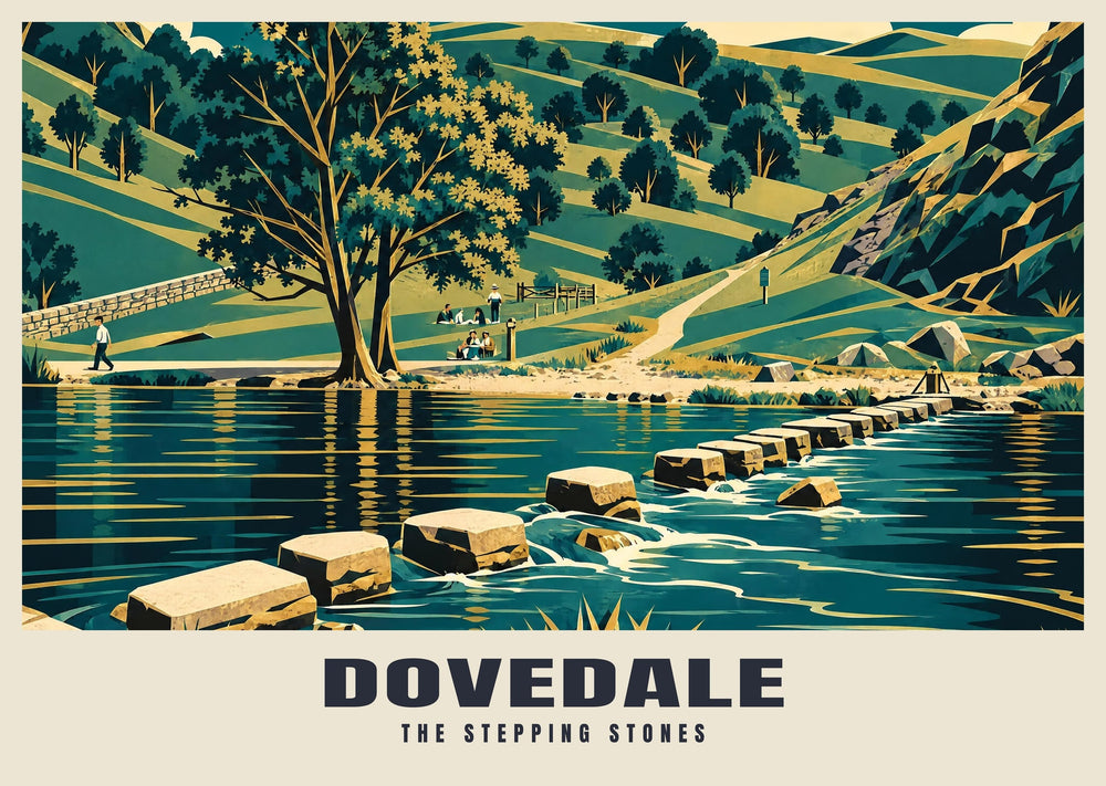 Póster de las piedras de paso de Dovedale