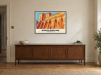 Dunfermline Abbey Poster at A1, in a black frame, above a sideboard