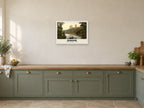Durham Cathedral, 1890s Heritage Print at A2, in a white frame, in a kitchen