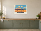 Eastbourne Pier Poster at A1, in a white frame, in a kitchen