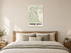 Ebbw Vale Street Map Poster at A1, as a poster, above a bed
