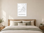 Ecclesfield Village Centre Street Map Poster at A1, as a poster, above a bed