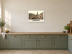 Princes Street, Edinburgh Poster at A2, in a white frame, in a kitchen