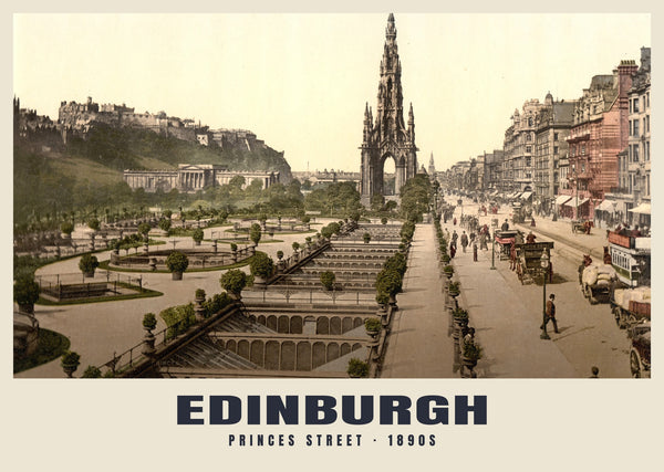 Princes Street, Edimburgo, c. 1890–1900 Lámina histórica