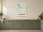 Egern Street Map Poster at A1, in a white frame, in a kitchen
