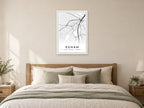 Egham Town Centre Street Map Poster at A1, as a poster, above a bed