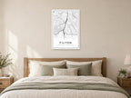 Filton Town Centre Street Map Poster at A1, as a poster, above a bed