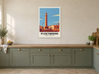 Pharos Lighthouse, Fleetwood Poster at A1, in a white frame, in a kitchen