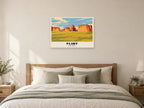 Flint Castle Poster at A1, as a poster, above a bed