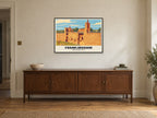 Framlingham Castle Poster at A1, in a black frame, above a sideboard