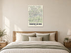 Frankfurt am Main Street Map Poster at A1, as a poster, above a bed