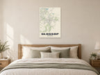 Glossop Street Map Poster at A1, as a poster, above a bed